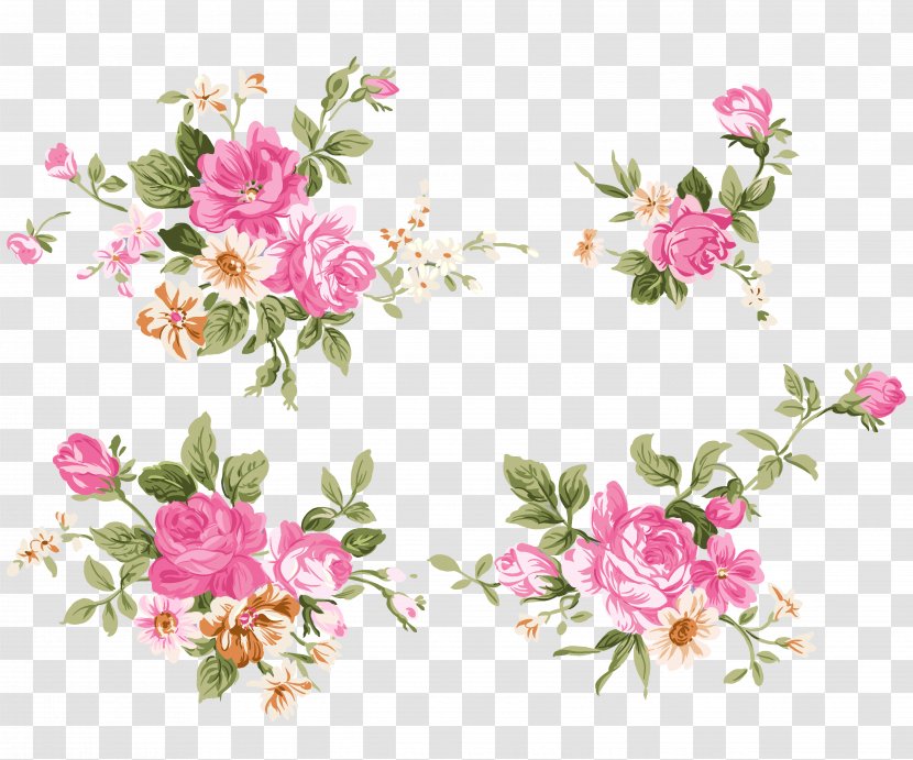 Peony Clip Art - Rectangle - A Variety Of Decorative Patterns Pink Transparent PNG