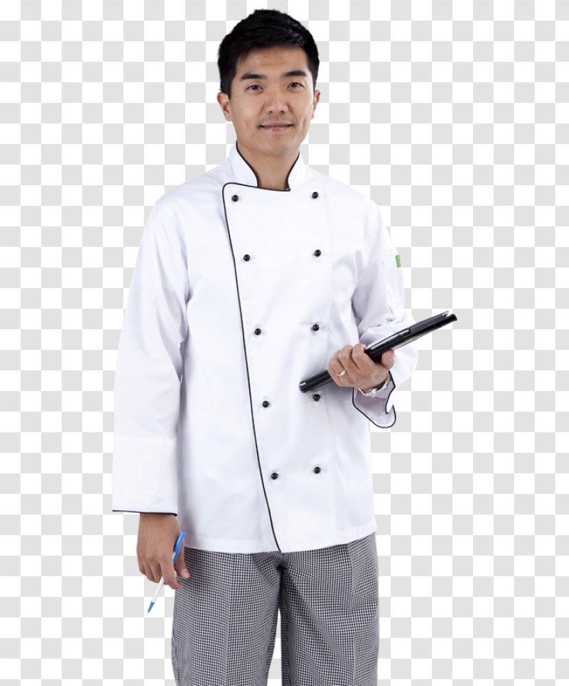 Chef's Uniform Lab Coats Sleeve - Cooking - Male Chef Transparent PNG