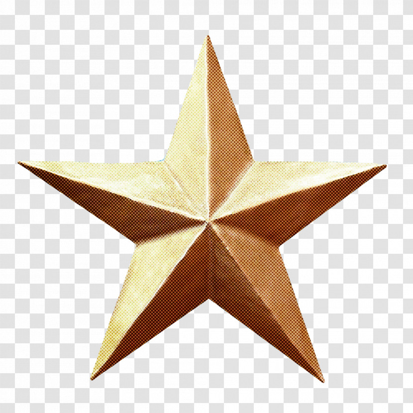 Gold Star Three-dimensional Space Logo Award Transparent PNG