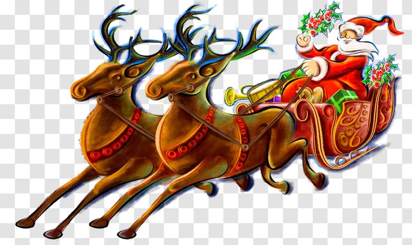 Reindeer Ded Moroz Christmas Ornament Grandfather Clip Art - Santa Claus Transparent PNG