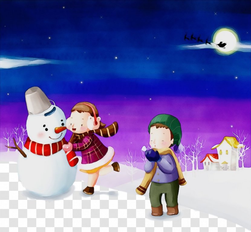 Snowman - Paint - Christmas Snow Transparent PNG