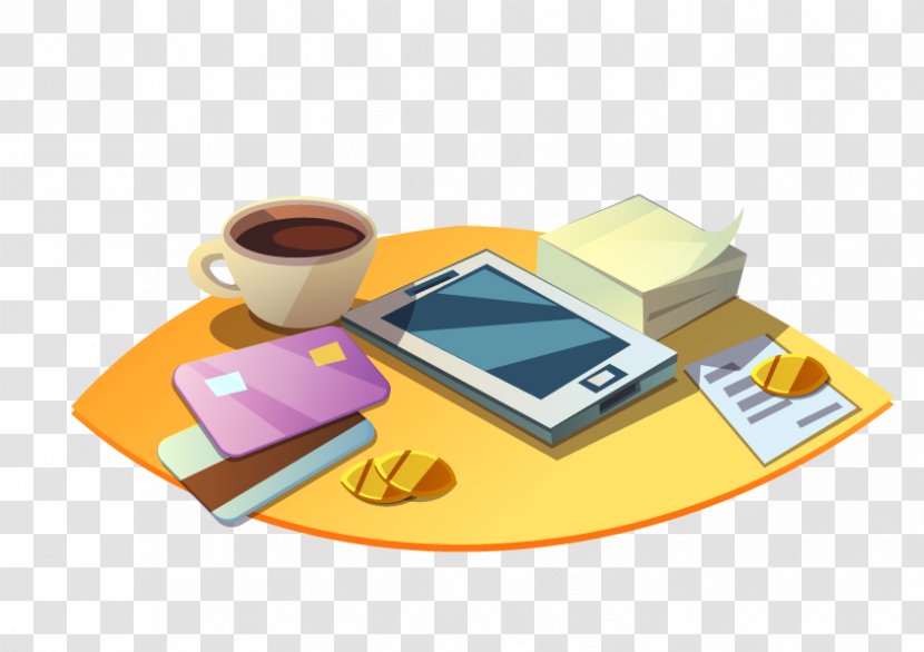 Adobe Illustrator Illustration - Table - Office Desk Books Coffee Transparent PNG