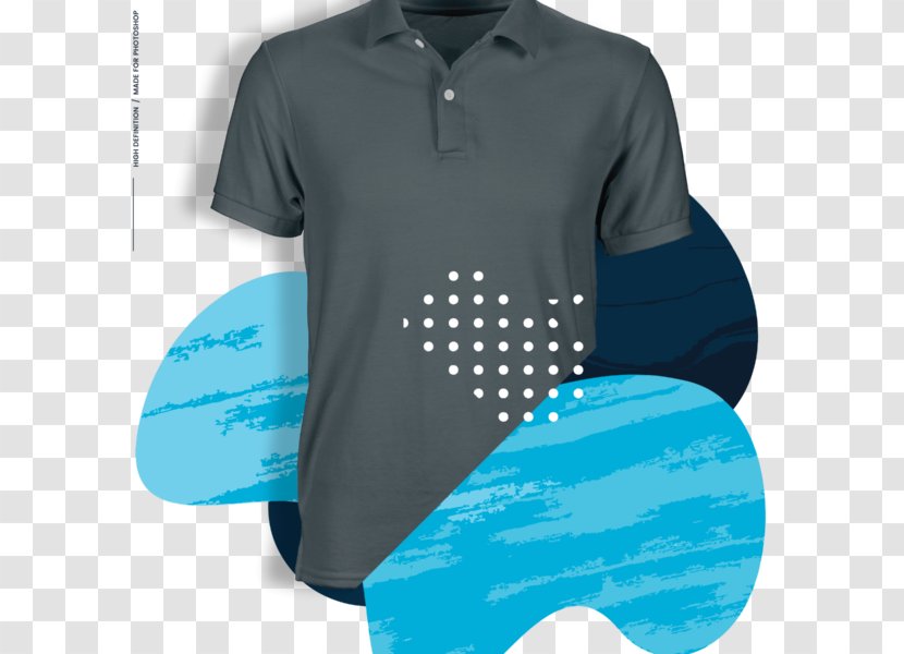 T-shirt Polo Shirt Clothing Sleeve - Aqua - Photorealistic Transparent PNG