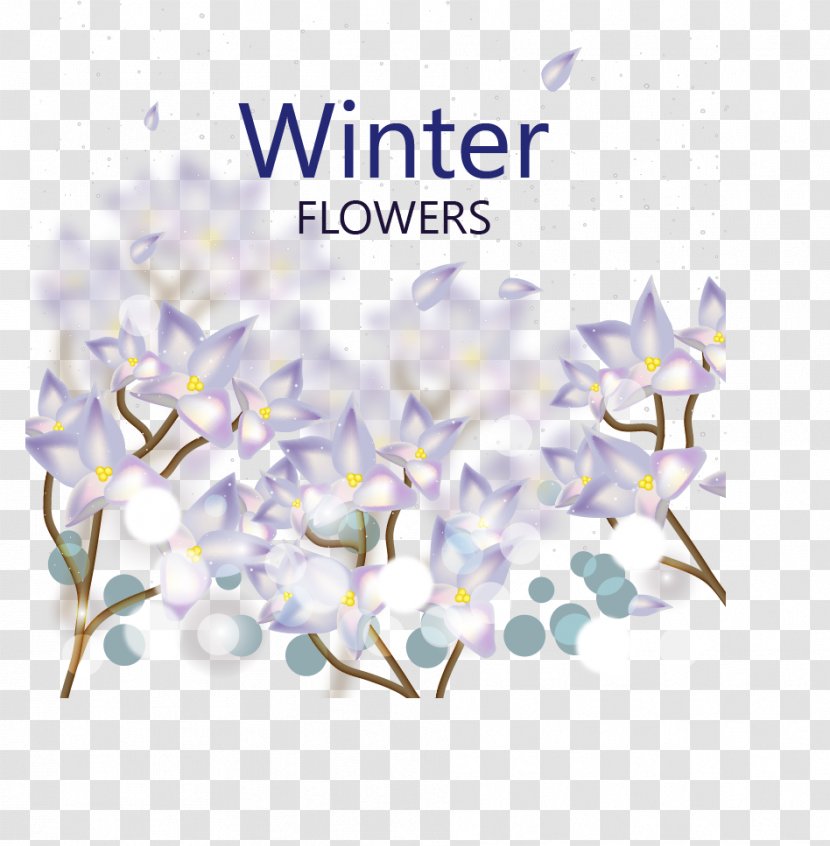 Download Flower - Text - Romantic Winter Flowers Transparent PNG