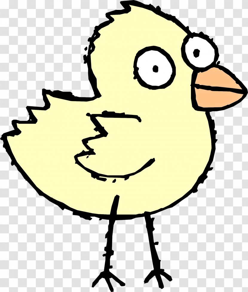 Cartoon Beak Line Art Yellow Bird - Happy Pleased Transparent PNG