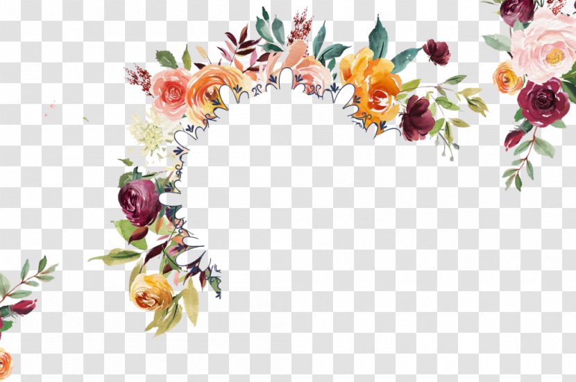 Watercolor: Flowers Borders And Frames Watercolor Painting Clip Art Transparent PNG