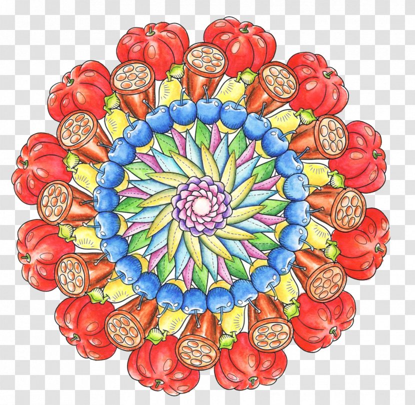 Coloring Book Mandala Flower Email Fruit - Wind Transparent PNG