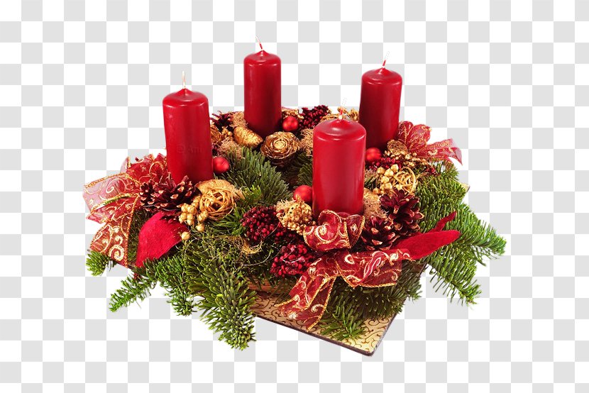 Advent Wreath Christmas Prayer Candle - Flower Transparent PNG