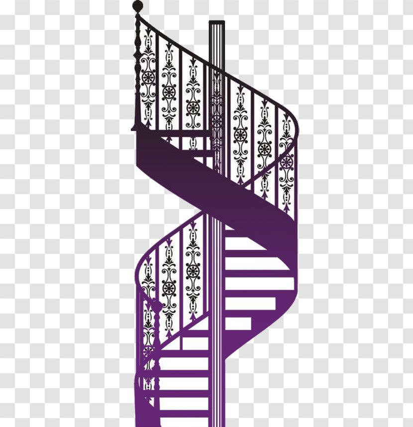 Antique Furniture Stock Photography Illustration - Purple Aesthetic Iron Rotary Stairs Transparent PNG