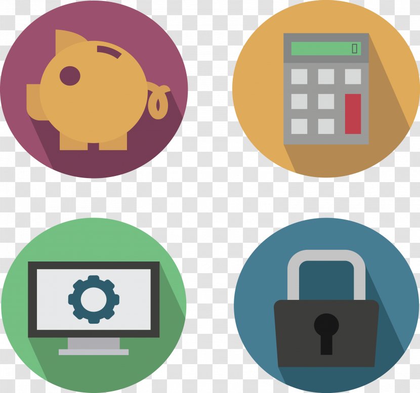 Business Download Icon - Brand - Piggy Bank Monitor Lock. Transparent PNG