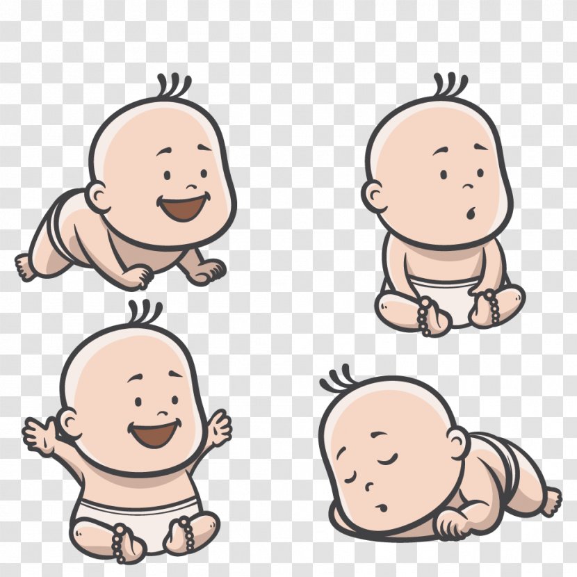 Infant Euclidean Vector - Human - Adorable Baby Different Actions Transparent PNG