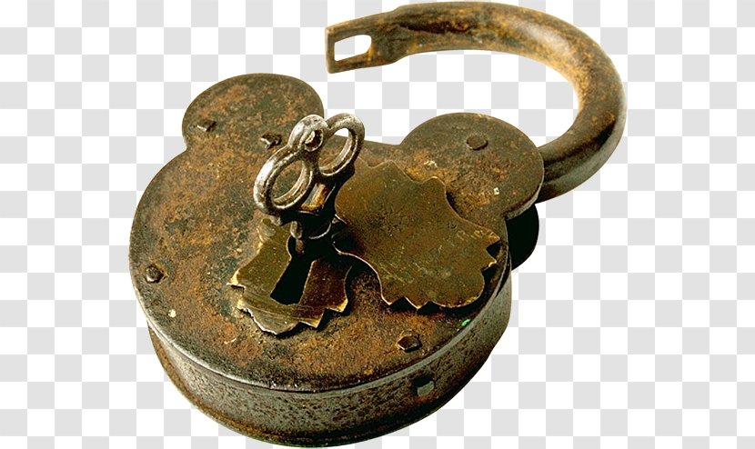 Skeleton Key Padlock Antique - Retro Style Transparent PNG