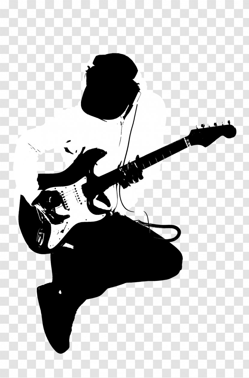 Guitarist Black And White - Flower Transparent PNG