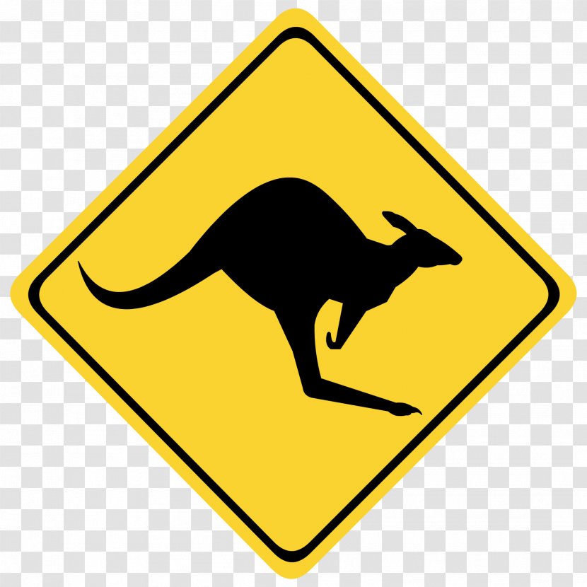 Australia Warning Sign Kangaroo Traffic Clip Art - Logo Transparent PNG