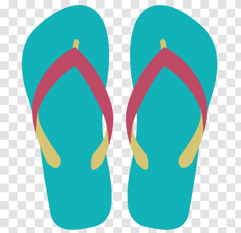 Flip-flops Clip Art - Aqua - Sandals Cliparts Transparent PNG
