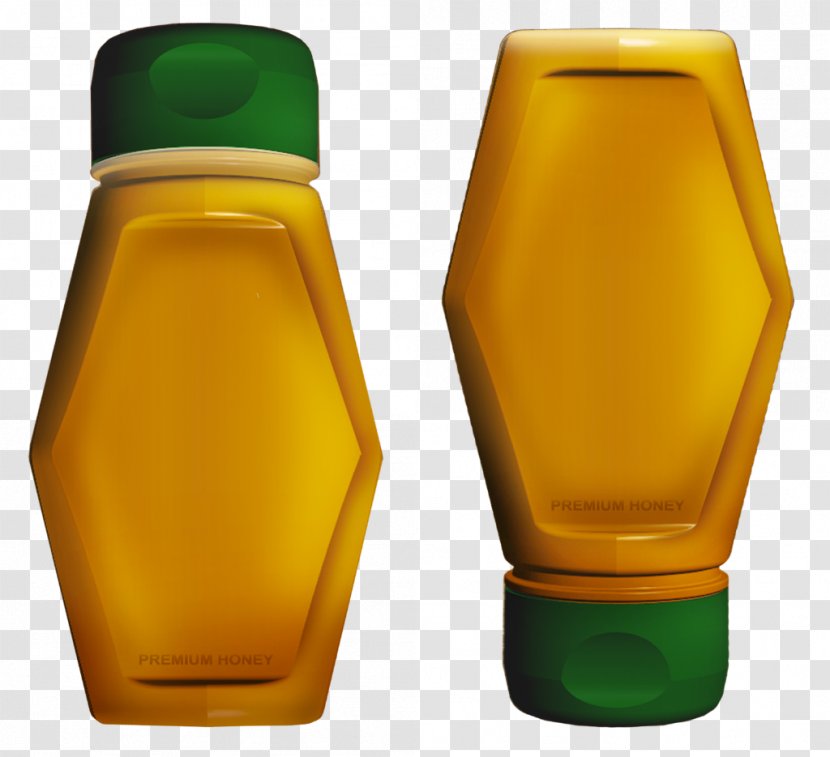Glass Bottle Honey Bee - Beer Transparent PNG