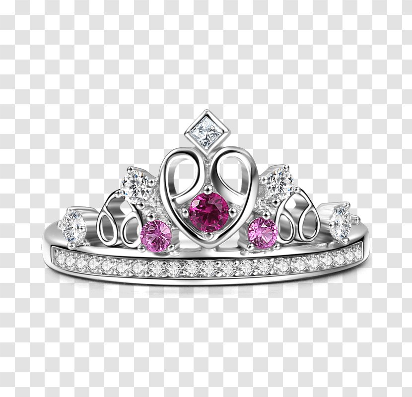 Ruby Ring Jewellery Crown Silver - Princess Transparent PNG