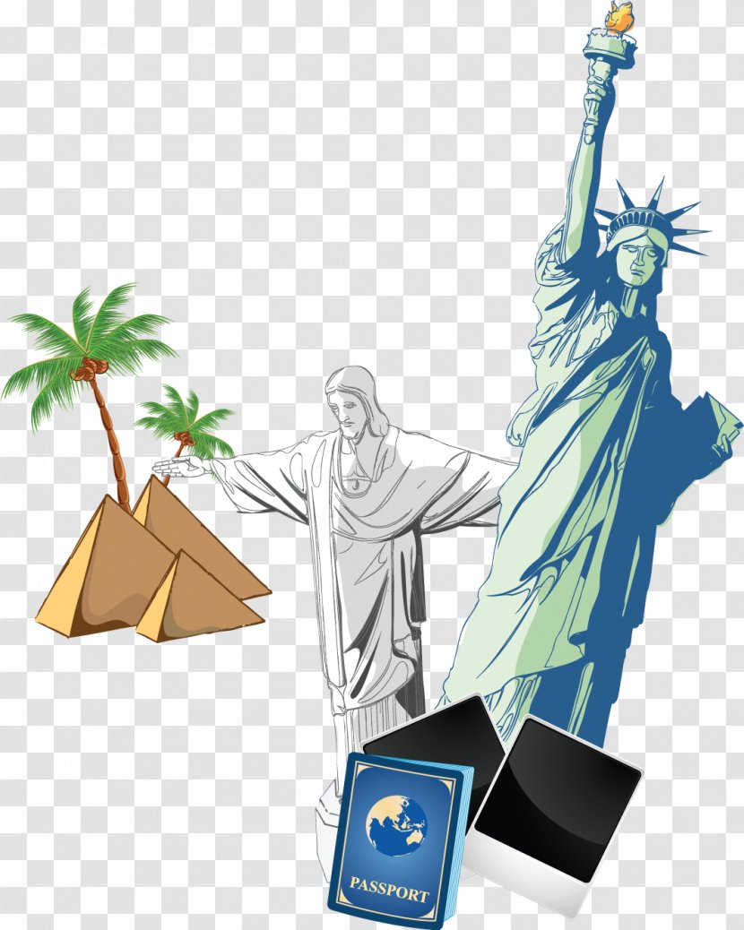 Euclidean Vector Illustration - Fictional Character - Our Lady Of The United States Travel Poster Coconut Tree Material Transparent PNG