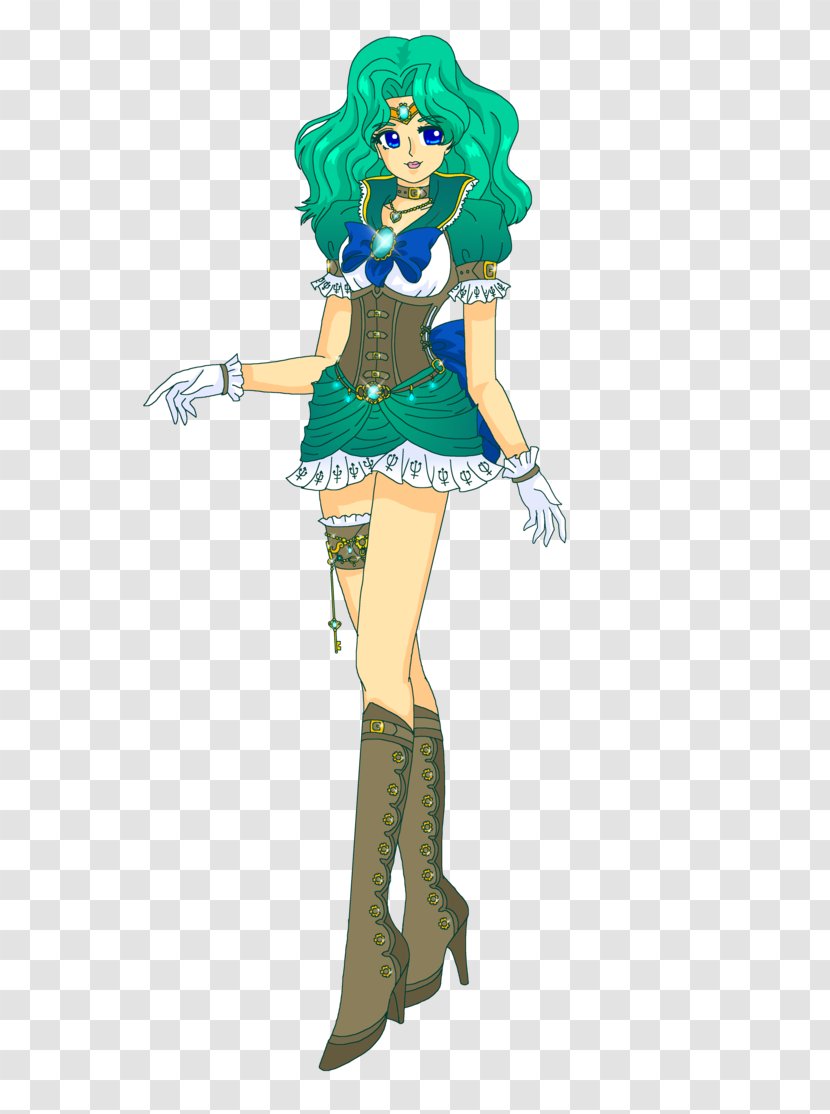 Sailor Neptune Uranus Pluto Moon Senshi - Watercolor Transparent PNG