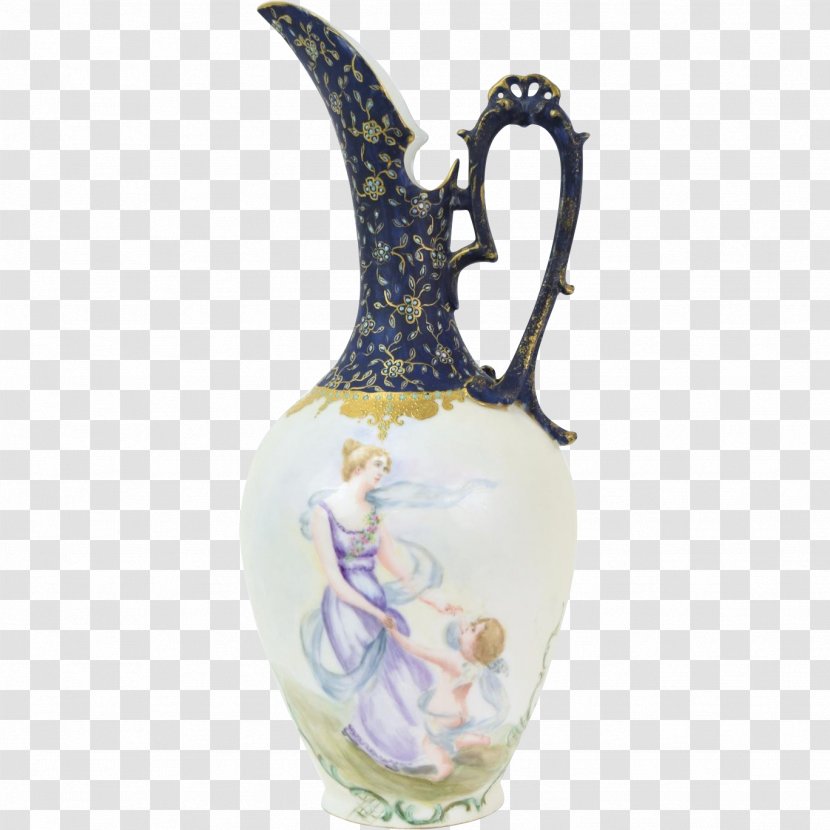 Jug Vase Ceramic Blue And White Pottery Cobalt - Drinkware Transparent PNG