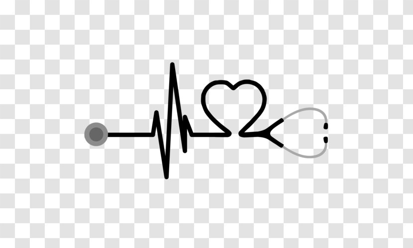 Heart Stethoscope Nursing Medicine Registered Nurse - Silhouette - Heart-shaped Tattoo T-shirt Transparent PNG