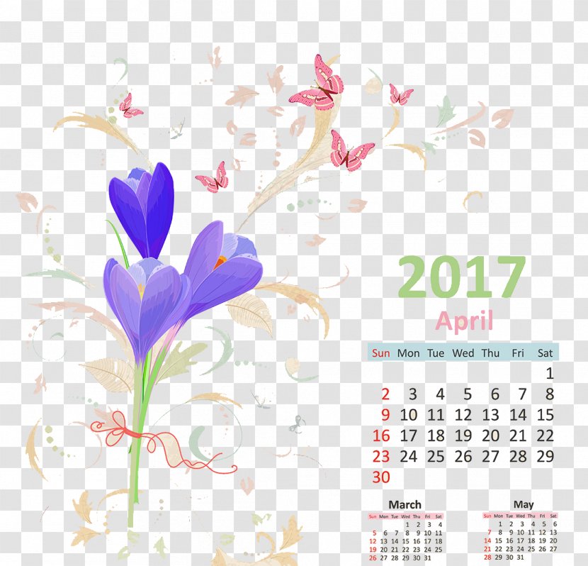 Calendar January - Tulip Transparent PNG