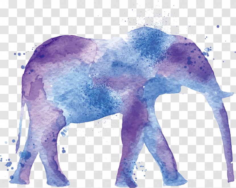 Elephant Watercolor Painting Illustration - African - Vector Transparent PNG