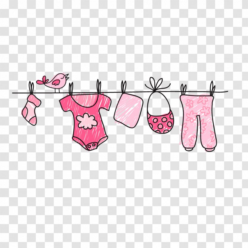 Clothing - Material - Artwork Painted Pink Baby Clothes Transparent PNG