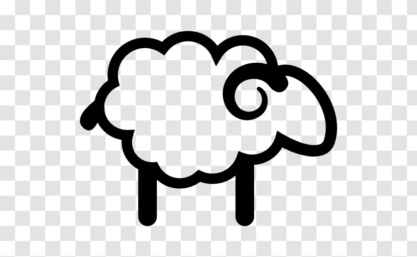 Cartoon Sheep - Lamb And Mutton - Blackandwhite Line Art Transparent PNG