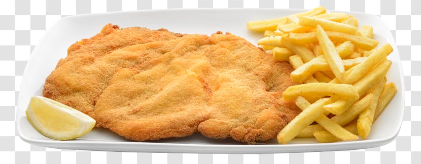 French Fries Fried Chicken Veal Milanese Roast - Side Dish - Schnitzel Transparent PNG