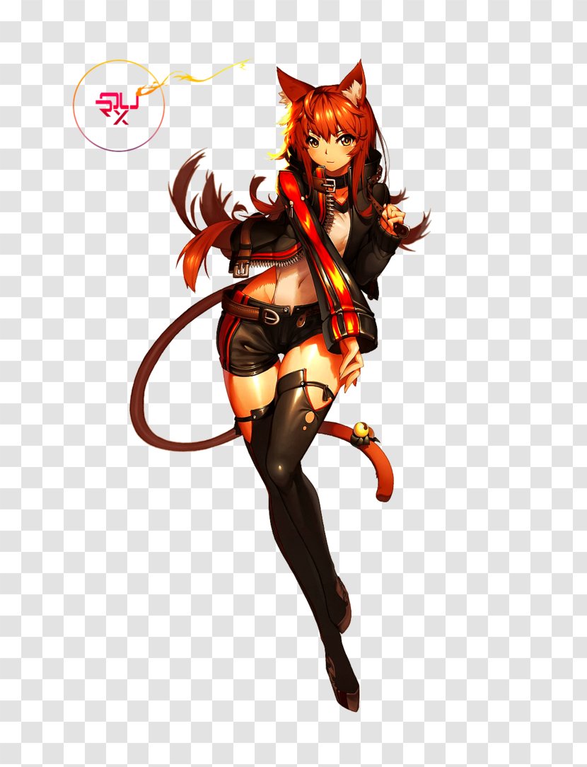 Rendering Catgirl Artist DeviantArt - Silhouette - Frame Transparent PNG