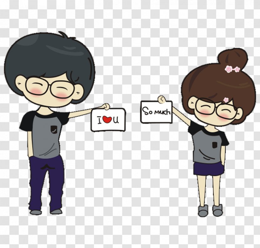 T-shirt Cartoon Drawing Couple - Flower - Lovely Transparent PNG