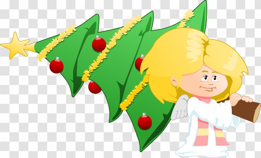 Cartoon Christmas Tree - Plant - Holly Transparent PNG