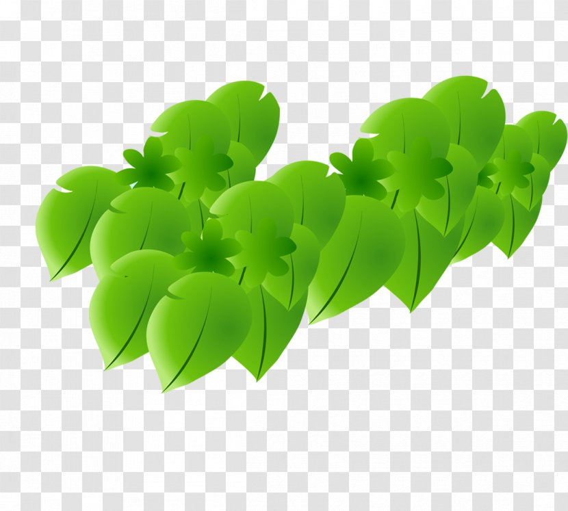 Cartoon Raster Graphics - Tree - Painted Green Leaves Transparent PNG