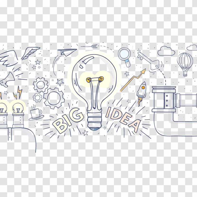 Drawing Cartoon Illustration - Material - Lamp And Icons Transparent PNG