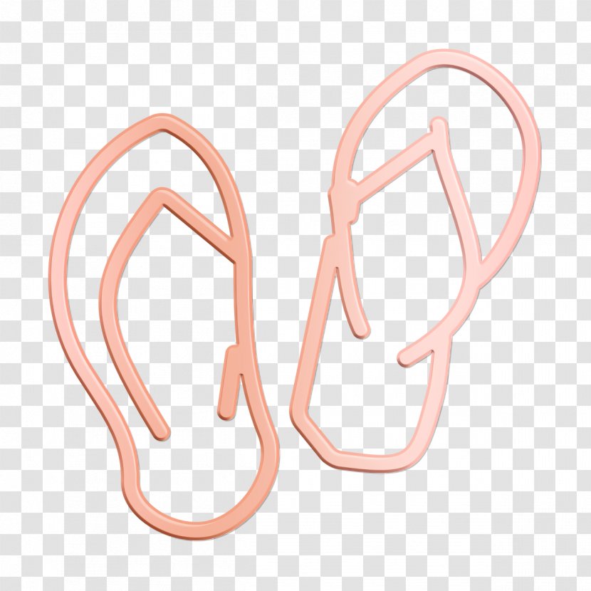 Beauty Icon Flip Flop Hand Drawn - Ear - Nose Transparent PNG