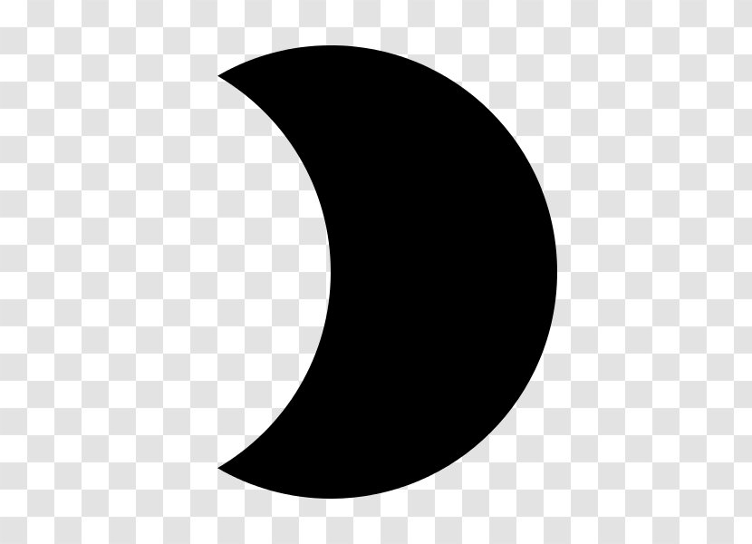 Crescent Moon Clip Art - Black And White Transparent PNG