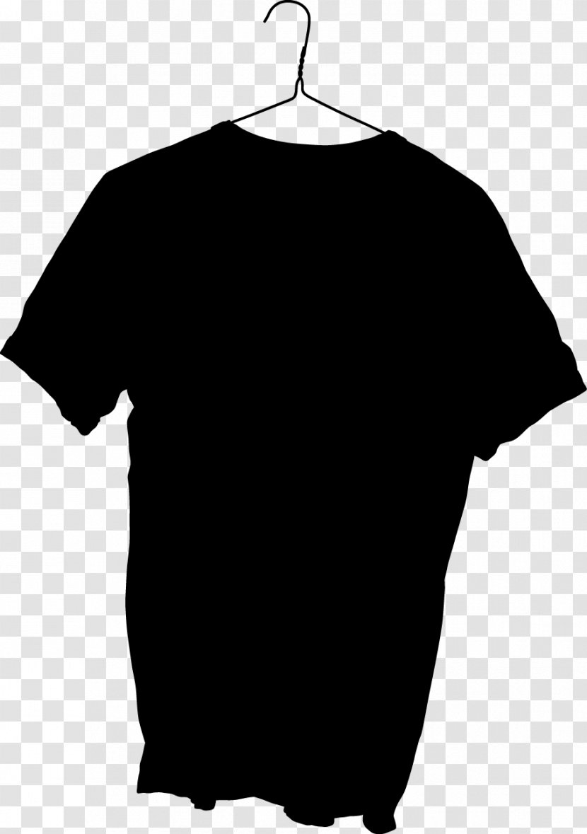 T-shirt White Black Clothing Sleeve - Top - Silhouette Neck Transparent PNG