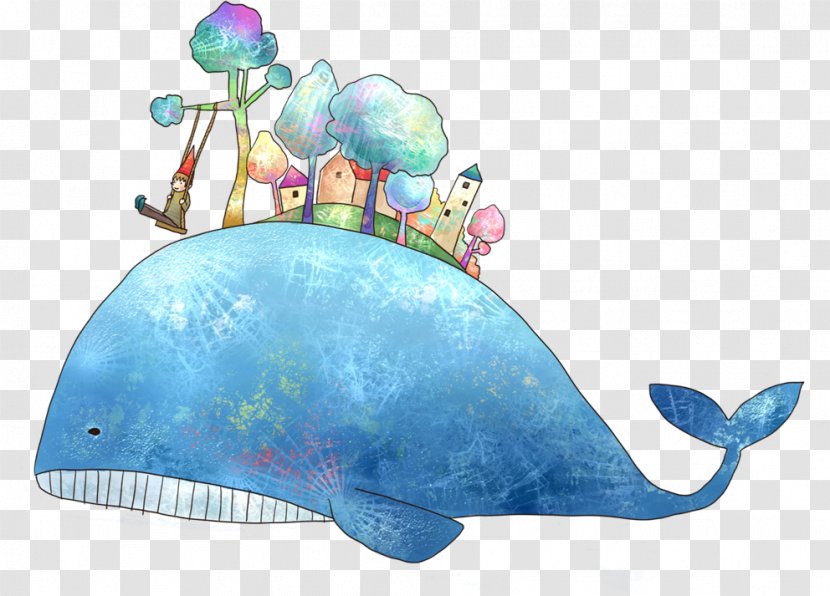 Blue Whale Antarctic - Hand-painted Transparent PNG