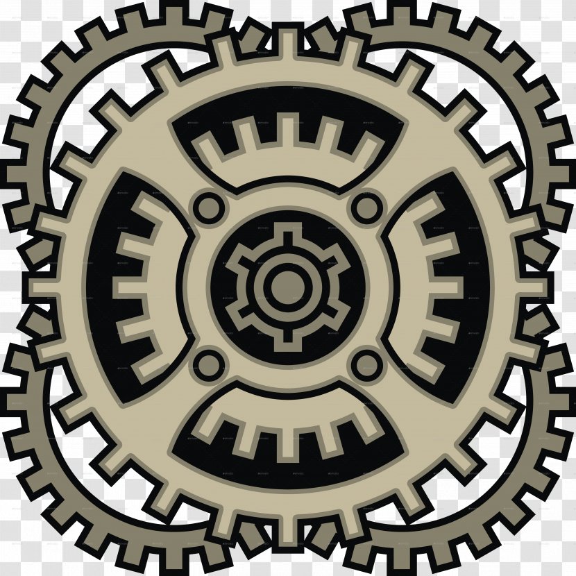 Steampunk Gear Car Logo Clip Art Transparent PNG