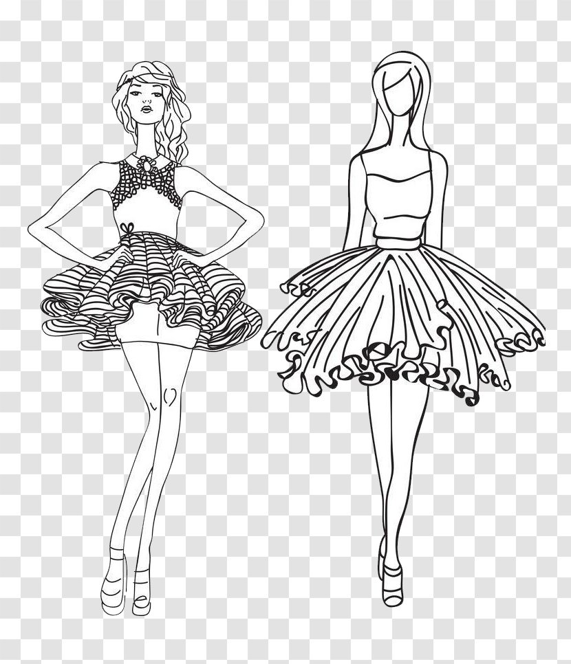 Skirt Illustration - Frame - Line Female Model Transparent PNG