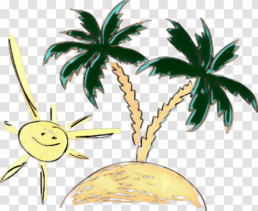 Coconut Tree Cartoon - Palm Trees - Attalea Speciosa Yellow Transparent PNG