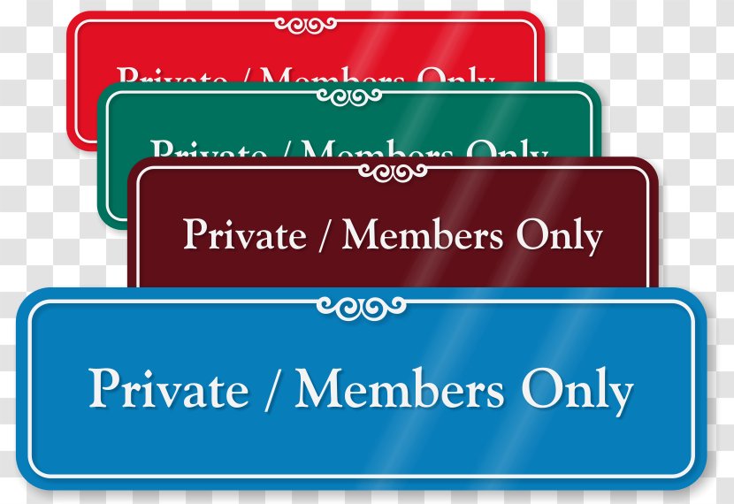 Housekeeping Label Cleaning Name Plates & Tags Sign - Area - Members Only Transparent PNG