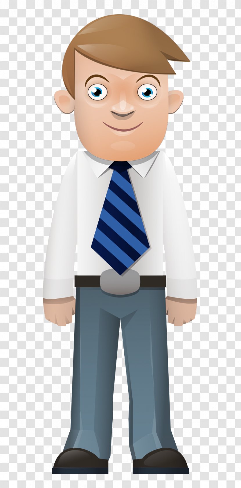 Cartoon Illustration - Boy - Hand-painted Man Standing Front Tie Transparent PNG