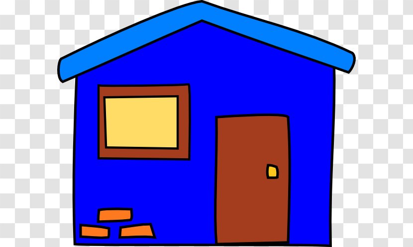 Clip Art - Yellow - Blue House Transparent PNG