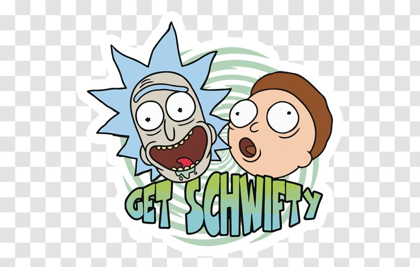 Get Schwifty Clip Art Illustration Smile Cartoon - Watercolor - Rick And Morty Portal Transparent PNG