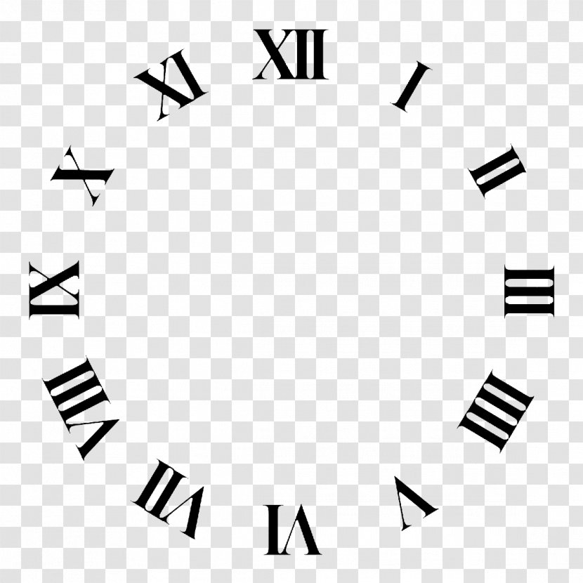 Clock Face Roman Numerals Time Clip Art - Monochrome Photography Transparent PNG