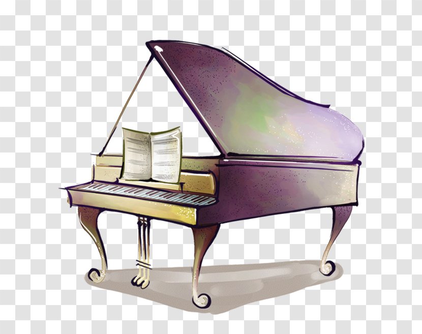 Piano Purple Musical Instrument - Hand-painted Transparent PNG