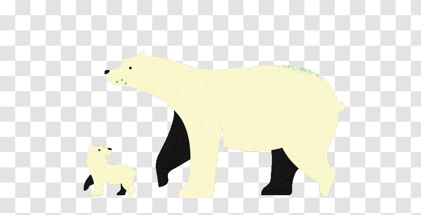 Polar Bear Cartoon Illustration - Heart - The Size Of Transparent PNG