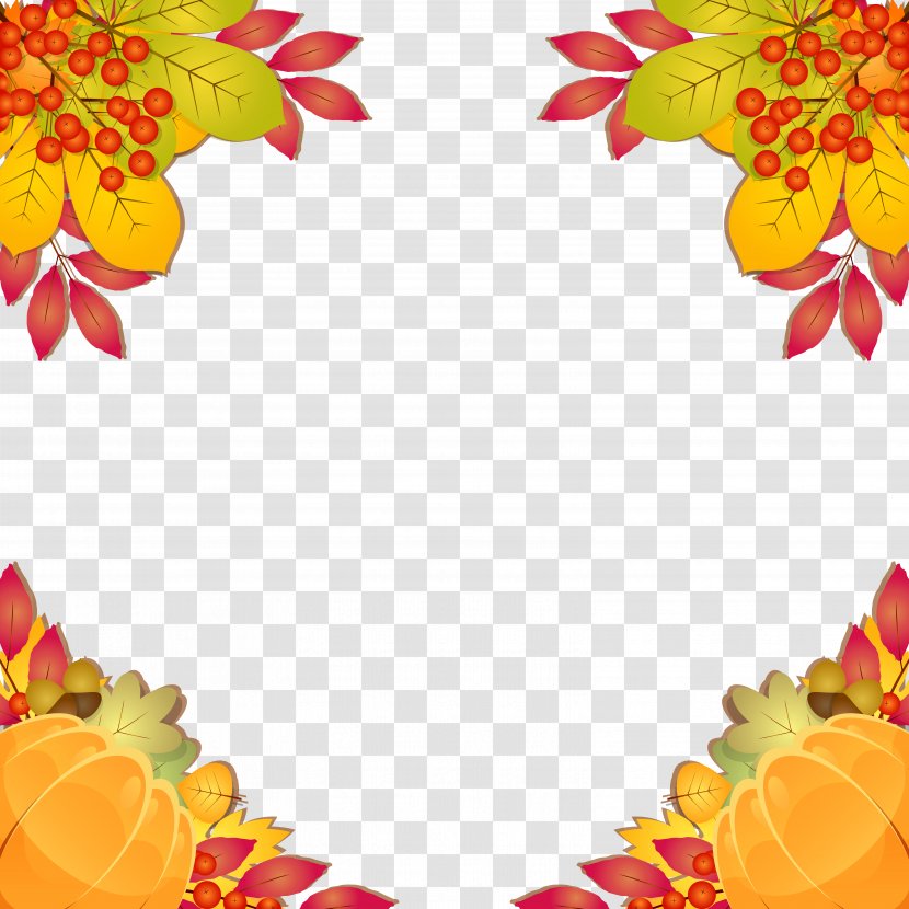 Autumn Leaf Color Clip Art - Fall Frame Border Clipart Image Transparent PNG